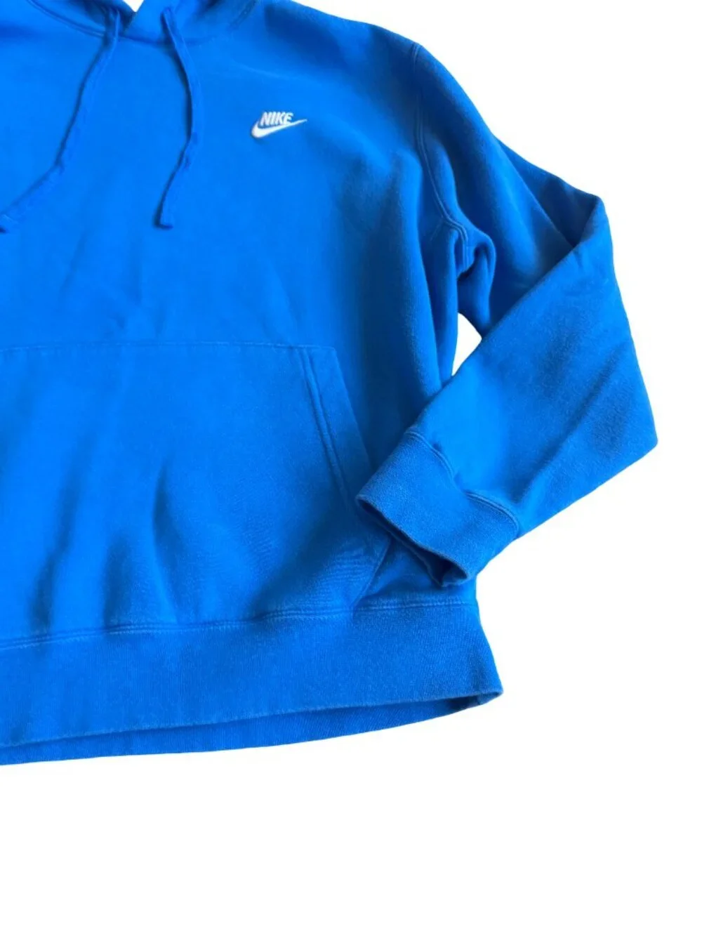 Nike Bright Blue Pullover Hoodie Sweater Hooded Cozy Cotton Size Large Men's